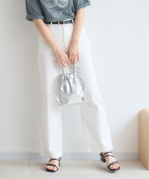 Pillini(ピリーニ)の「【昨年大好評】新色追加 涼感メッシュストレートデニム(デニムパンツ・レディース・ベージュ/ホワイト/ネイビー・SMALL/LARGE/MEDIUM)」の1枚目の写真