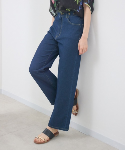 Pillini(ピリーニ)の「【昨年大好評】新色追加 涼感メッシュストレートデニム(デニムパンツ・レディース・ベージュ/ホワイト/ネイビー・SMALL/LARGE/MEDIUM)」の8枚目の写真