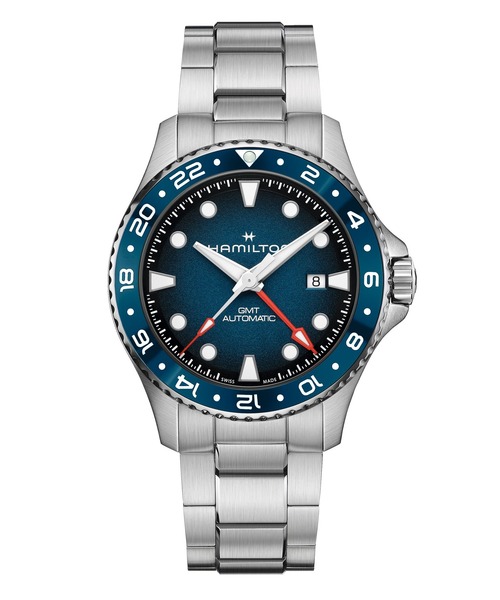 HAMILTON（ハミルトン）の「HAMILTON [ハミルトン] 腕時計 Khaki Navy （カーキ ネイビー） Scuba GMT 自動巻き 43MM ブルー×シルバー（アナログ腕時計・メンズ・ブルー・FREE）」の2枚目の写真