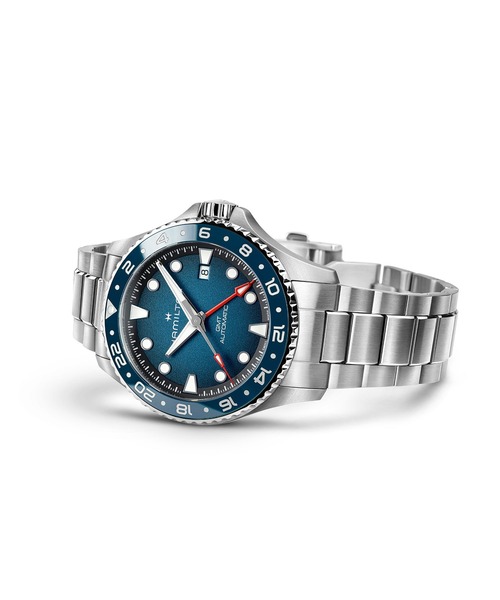 HAMILTON（ハミルトン）の「HAMILTON [ハミルトン] 腕時計 Khaki Navy （カーキ ネイビー） Scuba GMT 自動巻き 43MM ブルー×シルバー（アナログ腕時計・メンズ・ブルー・FREE）」の3枚目の写真