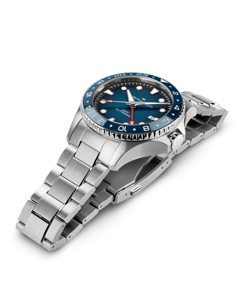 HAMILTON（ハミルトン）の「HAMILTON [ハミルトン] 腕時計 Khaki Navy （カーキ ネイビー） Scuba GMT 自動巻き 43MM ブルー×シルバー（アナログ腕時計・メンズ・ブルー・FREE）」の4枚目の写真