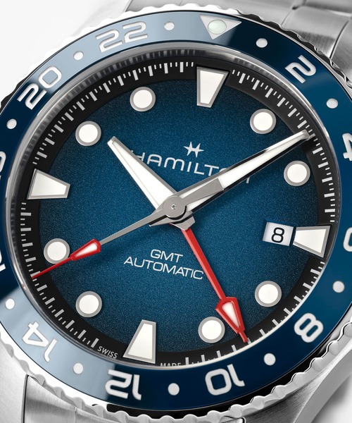 HAMILTON（ハミルトン）の「HAMILTON [ハミルトン] 腕時計 Khaki Navy （カーキ ネイビー） Scuba GMT 自動巻き 43MM ブルー×シルバー（アナログ腕時計・メンズ・ブルー・FREE）」の5枚目の写真