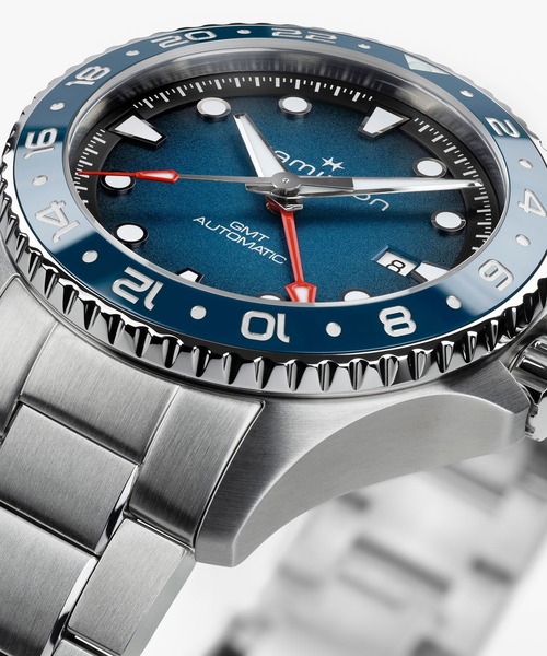 HAMILTON（ハミルトン）の「HAMILTON [ハミルトン] 腕時計 Khaki Navy （カーキ ネイビー） Scuba GMT 自動巻き 43MM ブルー×シルバー（アナログ腕時計・メンズ・ブルー・FREE）」の6枚目の写真