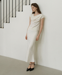 GIR BELL FLARED MAXI SKIRT IVORY