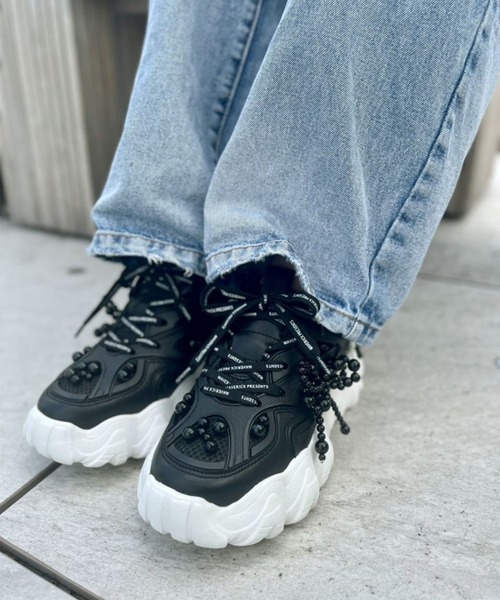 Scrap Book(スクラップブック)の「【MAISON MAVERICK PRESENTS】Bumpy Sole Dad Sneaker-Pearl(スニーカー・レディース・ブラック・23.5/24)」の1枚目の写真