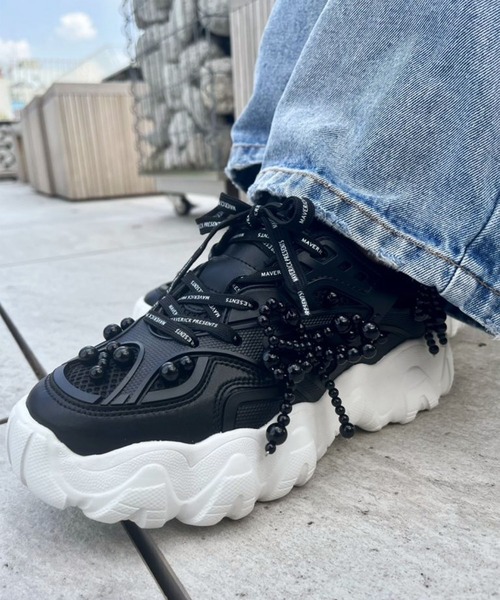 Scrap Book(スクラップブック)の「【MAISON MAVERICK PRESENTS】Bumpy Sole Dad Sneaker-Pearl(スニーカー・レディース・ブラック・23.5/24)」の4枚目の写真