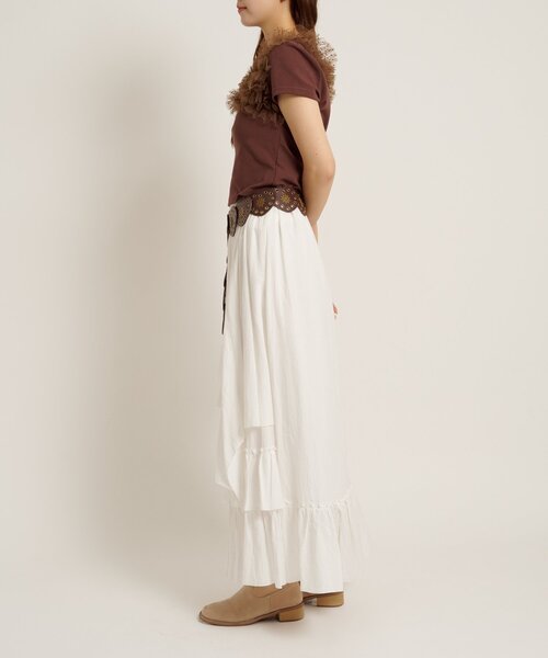 w closet（ダブルクローゼット）の「フリフリドットチュールTシャツ　夏服（Tシャツ/カットソー・レディース・ブラック/ブルー/ブラウン/ネイビー/グレー/オフホワイト・FREE）」の14枚目の写真