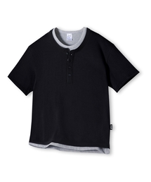 ストライプ配色ロールアップリンガークロップ半袖Tシャツ3カラーYT-3Y27