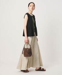 【WEB限定 Wardrobe DAILY MINIMAL】ペプラム2WAY ノースリーブリブニット ウォッシャブル