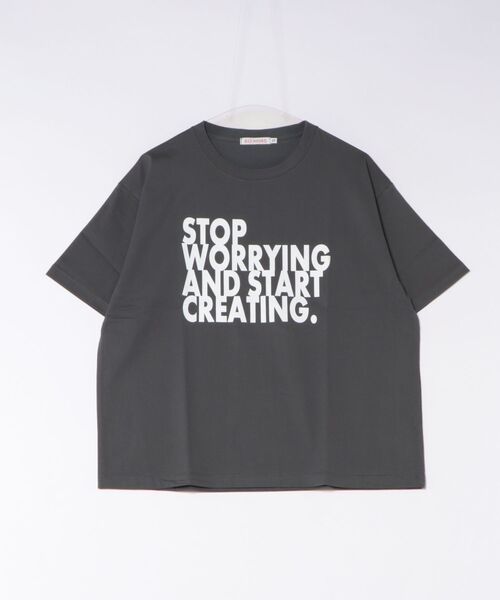 Scrap Book(スクラップブック)の「【ALL HOURS】6.5OZ FINE COMA STOP WORRYING(Tシャツ/カットソー・レディース・ブラウン系その他/グレー系その他/ホワイト系その他・1)」の1枚目の写真