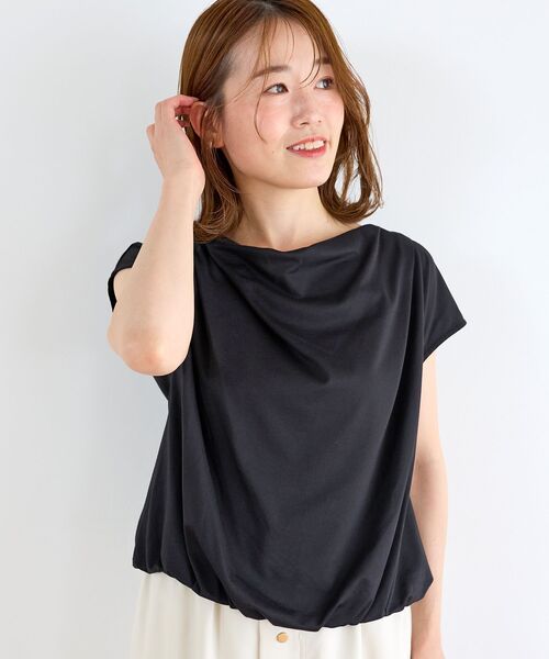 le.coeur blanc（ルクールブラン）の「ドレープネックカットソー（Tシャツ/カットソー・レディース・チャコールグレー/ブラック/オフホワイト/ブルー・38）」の10枚目の写真