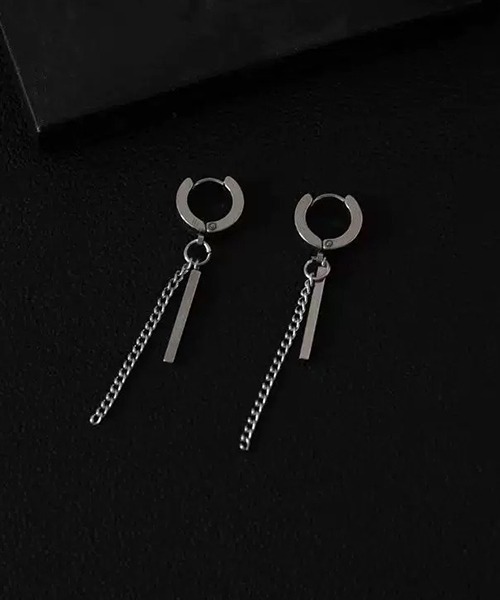 両耳用e.m. イーエム 限定シルバーチェーンピアス EK605/シルバーチェーン＆バードロップピアス/両耳用/ユニセックス(NEZ