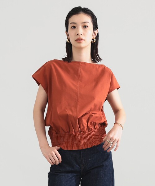 Demi-Luxe BEAMS(デミルクス ビームス)の「フレンチ シャーリング ブラウス(シャツ/ブラウス・レディース・ネイビー/オフホワイト/オレンジ系その他7・ONE SIZE)」の3枚目の写真