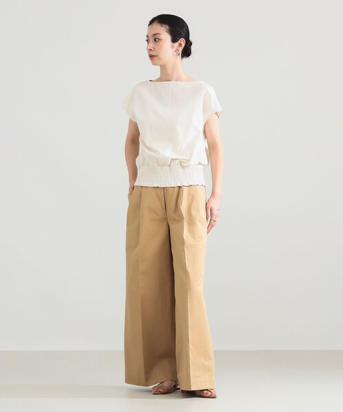 Demi-Luxe BEAMS(デミルクス ビームス)の「フレンチ シャーリング ブラウス(シャツ/ブラウス・レディース・ネイビー/オフホワイト/オレンジ系その他7・ONE SIZE)」の10枚目の写真