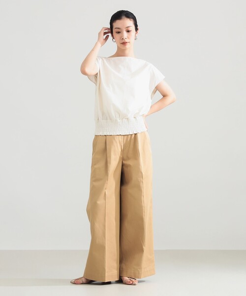 Demi-Luxe BEAMS(デミルクス ビームス)の「フレンチ シャーリング ブラウス(シャツ/ブラウス・レディース・ネイビー/オフホワイト/オレンジ系その他7・ONE SIZE)」の9枚目の写真