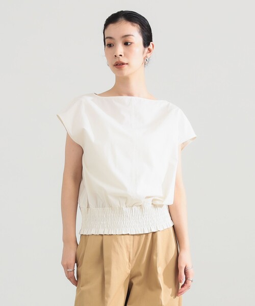 Demi-Luxe BEAMS(デミルクス ビームス)の「フレンチ シャーリング ブラウス(シャツ/ブラウス・レディース・ネイビー/オフホワイト/オレンジ系その他7・ONE SIZE)」の8枚目の写真