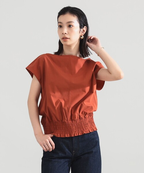 Demi-Luxe BEAMS(デミルクス ビームス)の「フレンチ シャーリング ブラウス(シャツ/ブラウス・レディース・ネイビー/オフホワイト/オレンジ系その他7・ONE SIZE)」の14枚目の写真