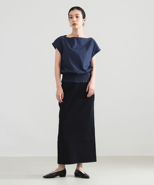 Demi-Luxe BEAMS(デミルクス ビームス)の「フレンチ シャーリング ブラウス(シャツ/ブラウス・レディース・ネイビー/オフホワイト/オレンジ系その他7・ONE SIZE)」の12枚目の写真