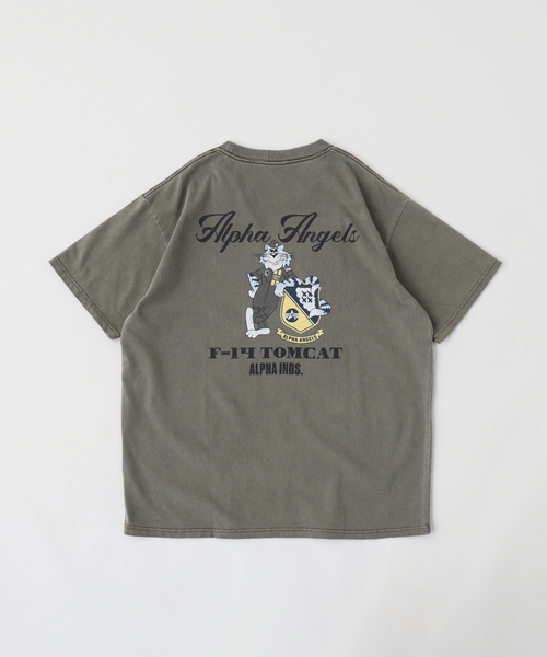 Alpha Industries（アルファインダストリーズ）の「ALPHA INDUSTRIES / アルファ インダストリーズ F-14 TOMCAT T-SHIRT（Tシャツ/カットソー・メンズ・グリーン/ホワイト・X-LARGE/LARGE/MEDIUM）」の3枚目の写真