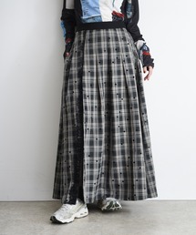 ドットフロッキー タックプリーツスカート