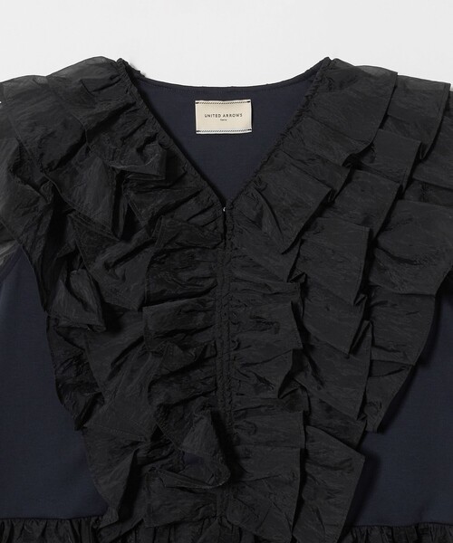 UNITED ARROWS(ユナイテッドアローズ)の「レディー フリル チュール カットソー ‐ウォッシャブル‐(Tシャツ/カットソー・レディース・ホワイト/ブラック/ネイビー・FREE)」の9枚目の写真