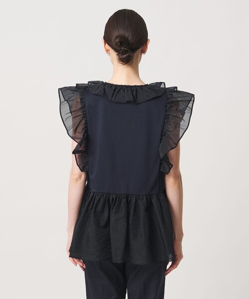 UNITED ARROWS(ユナイテッドアローズ)の「レディー フリル チュール カットソー ‐ウォッシャブル‐(Tシャツ/カットソー・レディース・ホワイト/ブラック/ネイビー・FREE)」の16枚目の写真