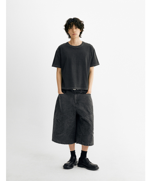 THEN OUR（デンアワー）の「ピグメントストライプクロップ半袖Tシャツ（チャコール）（Tシャツ/カットソー・メンズ・その他・X-LARGE/LARGE/MEDIUM）」の7枚目の写真