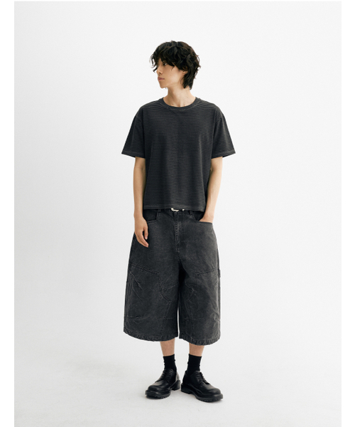 THEN OUR（デンアワー）の「ピグメントストライプクロップ半袖Tシャツ（チャコール）（Tシャツ/カットソー・メンズ・その他・X-LARGE/LARGE/MEDIUM）」の6枚目の写真
