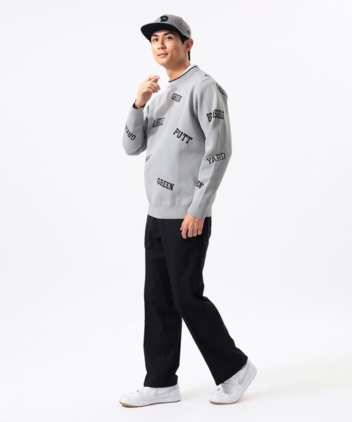 BEAMS GOLF(ビームスゴルフ)の「ORANGE LABEL / アーカイブロゴ 総柄 ニット(ニット/セーター・メンズ・ネイビー/グレー/ワイン・S/M/L/XL)」の4枚目の写真