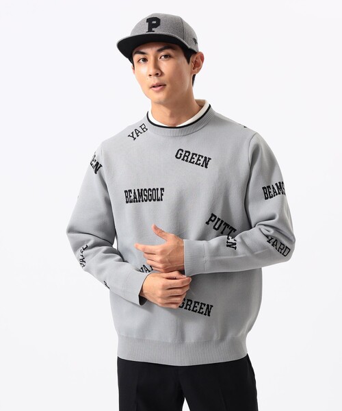 BEAMS GOLF(ビームスゴルフ)の「ORANGE LABEL / アーカイブロゴ 総柄 ニット(ニット/セーター・メンズ・ネイビー/グレー/ワイン・S/M/L/XL)」の6枚目の写真