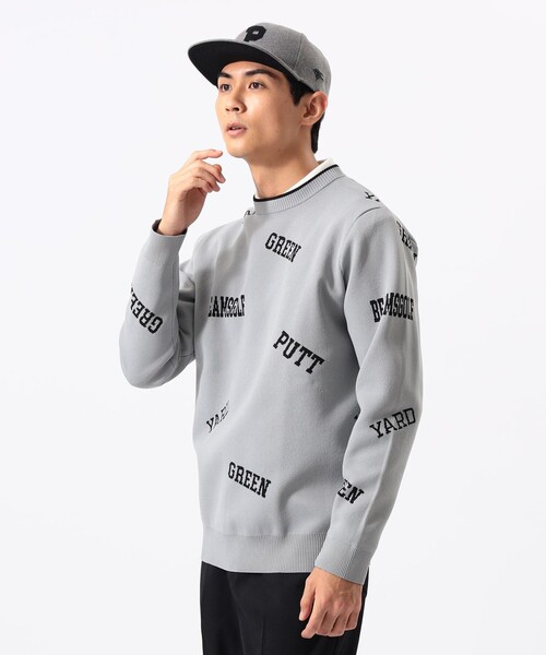 BEAMS GOLF(ビームスゴルフ)の「ORANGE LABEL / アーカイブロゴ 総柄 ニット(ニット/セーター・メンズ・ネイビー/グレー/ワイン・S/M/L/XL)」の7枚目の写真