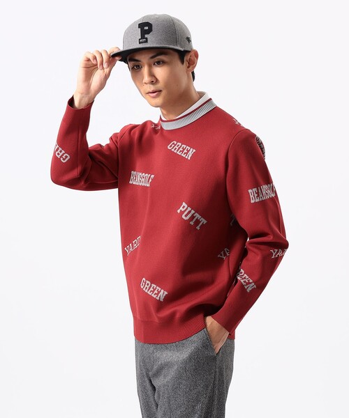 BEAMS GOLF(ビームスゴルフ)の「ORANGE LABEL / アーカイブロゴ 総柄 ニット(ニット/セーター・メンズ・ネイビー/グレー/ワイン・S/M/L/XL)」の11枚目の写真
