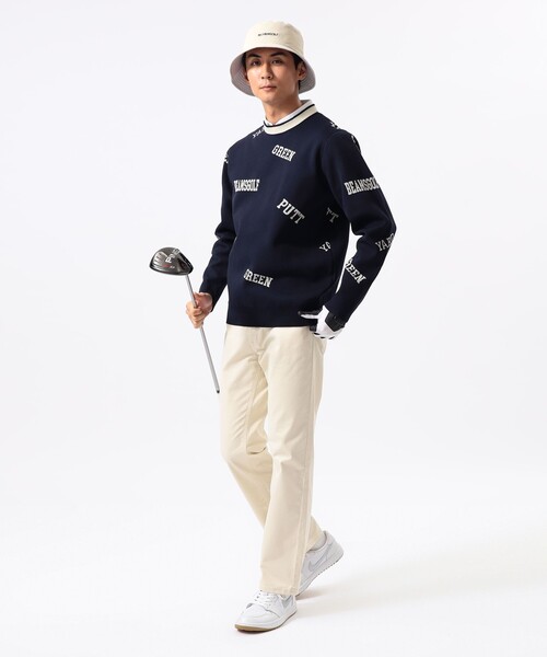 BEAMS GOLF(ビームスゴルフ)の「ORANGE LABEL / アーカイブロゴ 総柄 ニット(ニット/セーター・メンズ・ネイビー/グレー/ワイン・S/M/L/XL)」の12枚目の写真