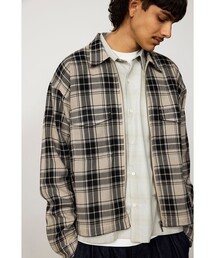 メッシュ ジップシャツ