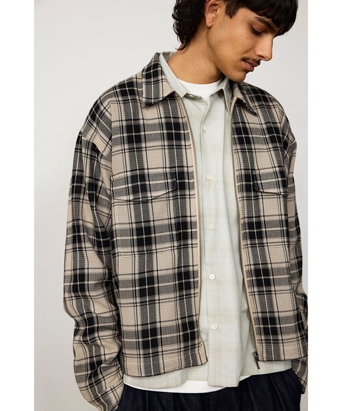 BEAMS(ビームス)の「メッシュ ジップシャツ(シャツ/ブラウス・メンズ・ネイビー/アイボリー・X-LARGE/LARGE/MEDIUM/SMALL)」の1枚目の写真