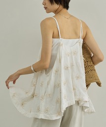 【WEB先行販売】【crinkle crinkle crinkle】別注レーヨンシャンタン 3D刺繍キャミソール