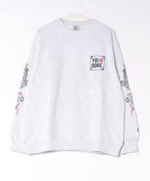 【YOIDORE】酒愛好家 フロント&バック刺繍MIX クルーネックスウェットプルオーバー