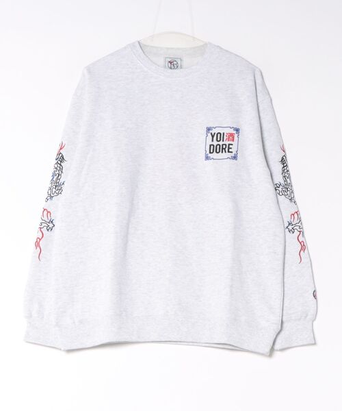 ADPOSION（アドポーション）の「【YOIDORE】酒愛好家 フロント&バック刺繍MIX クルーネックスウェットプルオーバー（スウェット・メンズ・ブラック/ホワイト/ブラウン・LARGE/X-LARGE/MEDIUM）」の2枚目の写真