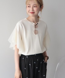 【WEB限定】袖チュールサイドスリットプルオーバー