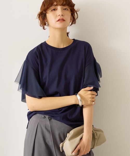 AMERICAN HOLIC(アメリカンホリック)の「【WEB限定】袖チュールサイドスリットプルオーバー(その他トップス・レディース・アイボリー/ネイビー/ブラック・L/M)」の17枚目の写真