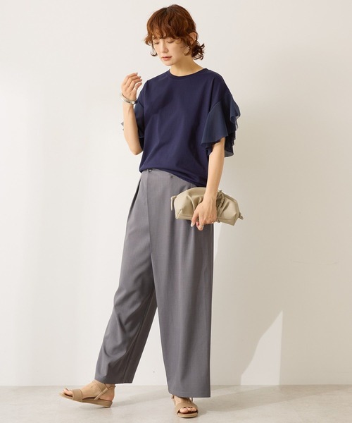 AMERICAN HOLIC(アメリカンホリック)の「【WEB限定】袖チュールサイドスリットプルオーバー(その他トップス・レディース・アイボリー/ネイビー/ブラック・L/M)」の7枚目の写真