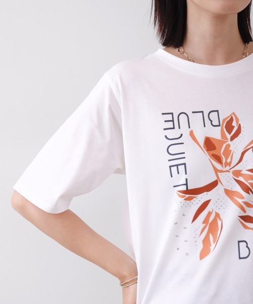 Bou Jeloud（ブージュルード）の「デジタルフラワープリントＴシャツ（Tシャツ/カットソー・レディース・オフホワイト/チャコールグレー・FREE）」の12枚目の写真