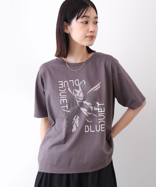 Bou Jeloud（ブージュルード）の「デジタルフラワープリントＴシャツ（Tシャツ/カットソー・レディース・オフホワイト/チャコールグレー・FREE）」の18枚目の写真