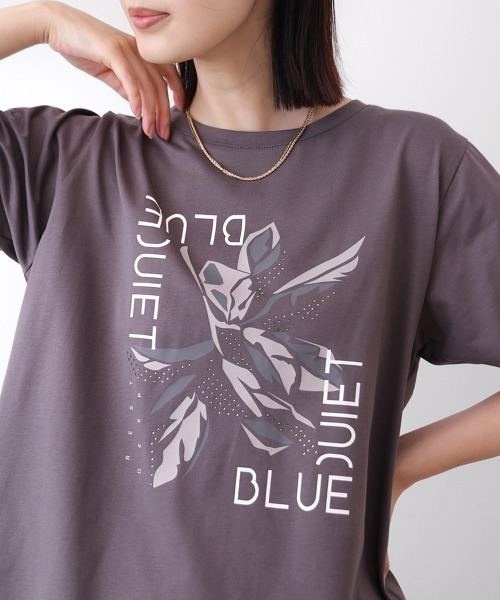 Bou Jeloud（ブージュルード）の「デジタルフラワープリントＴシャツ（Tシャツ/カットソー・レディース・オフホワイト/チャコールグレー・FREE）」の19枚目の写真