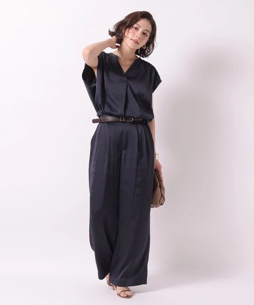 Arpege story（アルページュストーリー）の「ヴィンテージサテンタックパンツ（その他パンツ・レディース・ネイビー/スモークピンク/ベージュ系その他・2/1/0）」の11枚目の写真