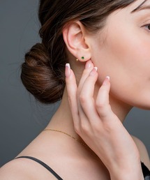 【サージカルステンレス】キレイ色ビジュー&艶感ボールのステンレス製ネジロック式ピアス