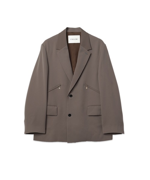 CULLNI(クルニ)の「Double Satin Slanted Zip Pocket Tailored Jacket(テーラードジャケット・メンズ・ブラック/ブルー/グリーン/アッシュブラウン・0/2/1)」の2枚目の写真