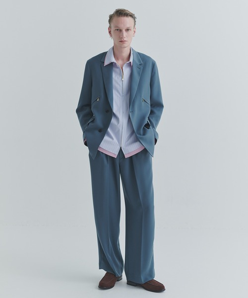 CULLNI(クルニ)の「Double Satin Slanted Zip Pocket Tailored Jacket(テーラードジャケット・メンズ・ブラック/ブルー/グリーン/アッシュブラウン・0/2/1)」の5枚目の写真