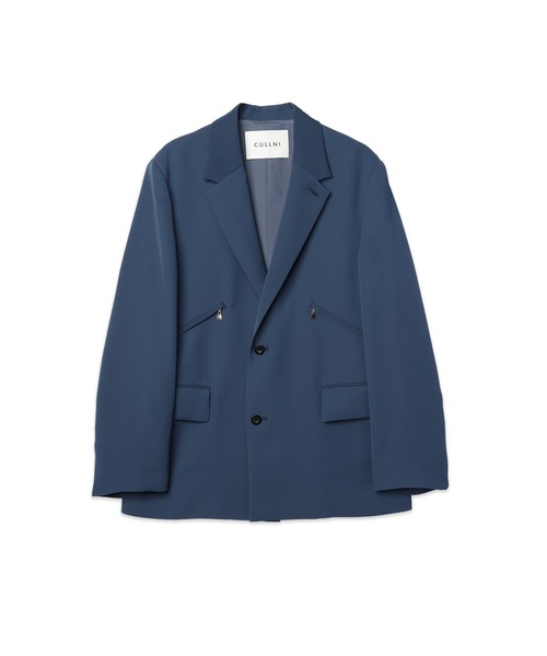 CULLNI(クルニ)の「Double Satin Slanted Zip Pocket Tailored Jacket(テーラードジャケット・メンズ・ブラック/ブルー/グリーン/アッシュブラウン・0/2/1)」の6枚目の写真