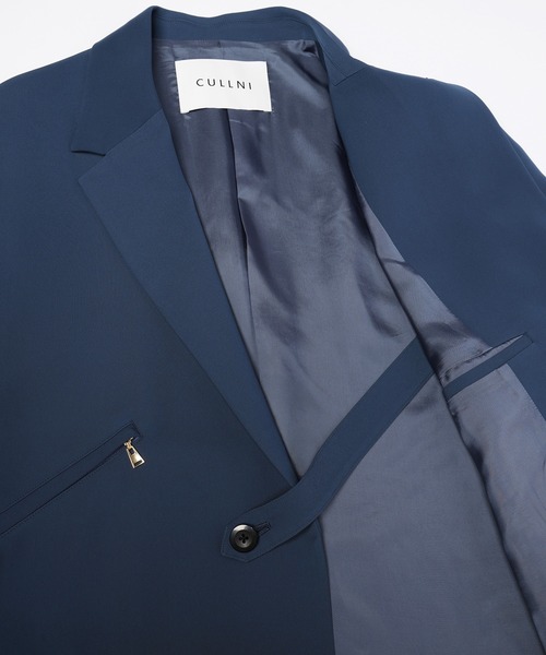 CULLNI(クルニ)の「Double Satin Slanted Zip Pocket Tailored Jacket(テーラードジャケット・メンズ・ブラック/ブルー/グリーン/アッシュブラウン・0/2/1)」の10枚目の写真